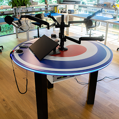 Podcast studio furniture with SmartLed Podcast studio furniture with SmartLed